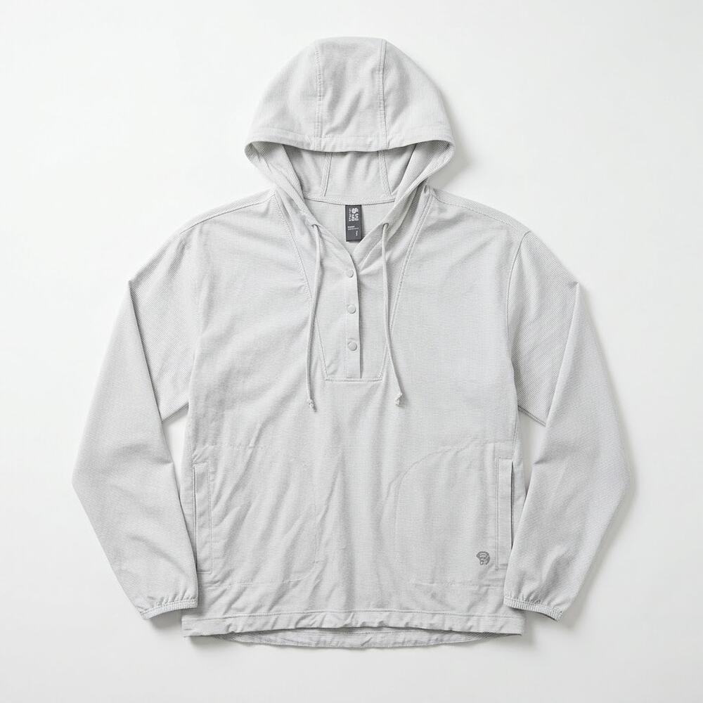 Mountain Hardwear Mallorca Stretch Striped Hooded Shirt White Womens Small